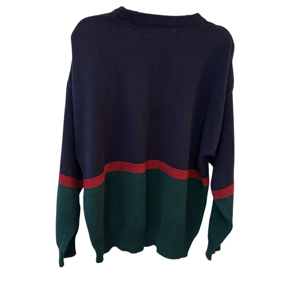Vintage Golden Bear~Jack Nicklaus Embroidered Golf Sweater Cotton Made In USA XL